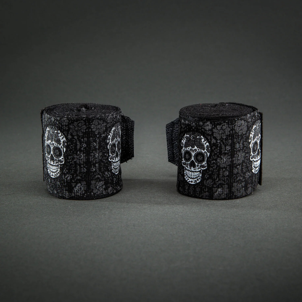 Боксерские бинты Venum Santa Muerte Black/White