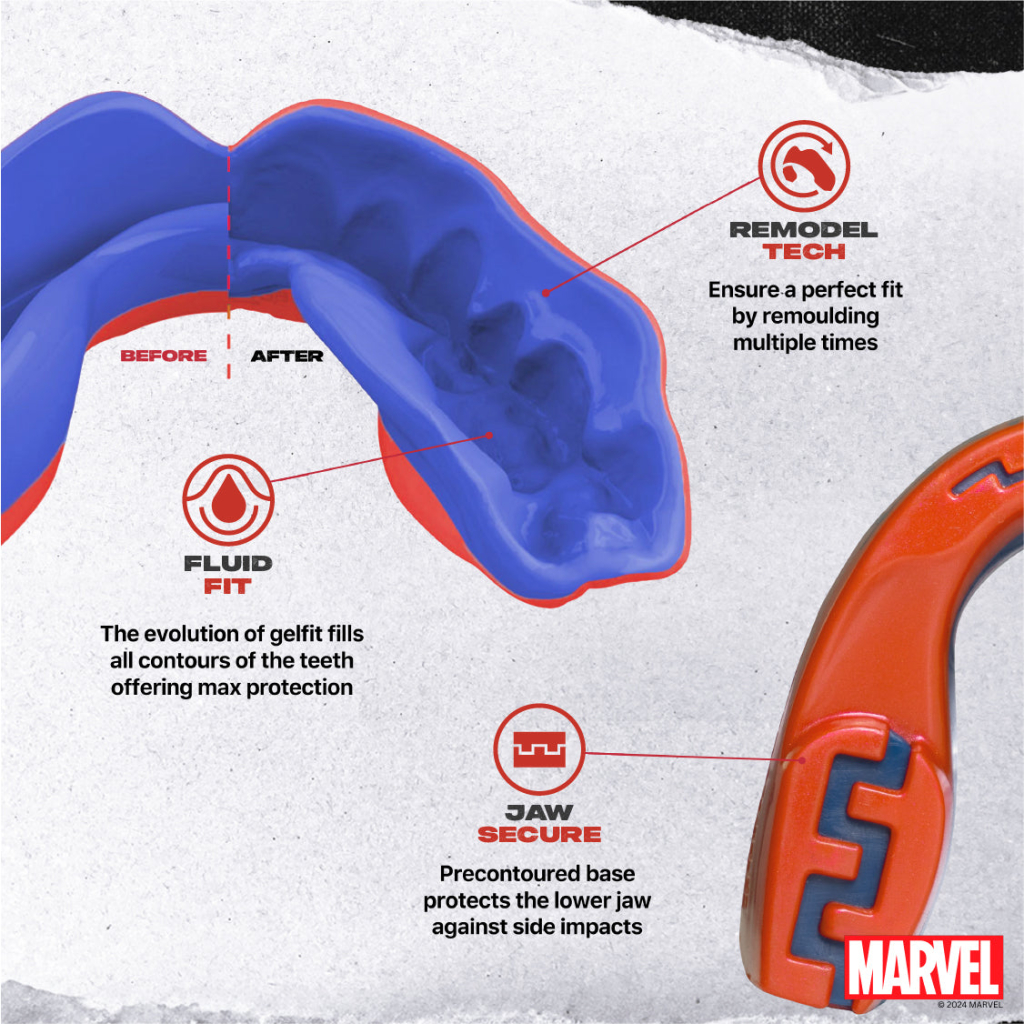 Капа SafeJawz Marvel Spider-Man, красная Капа SafeJawz Marvel Spider-Man, красная