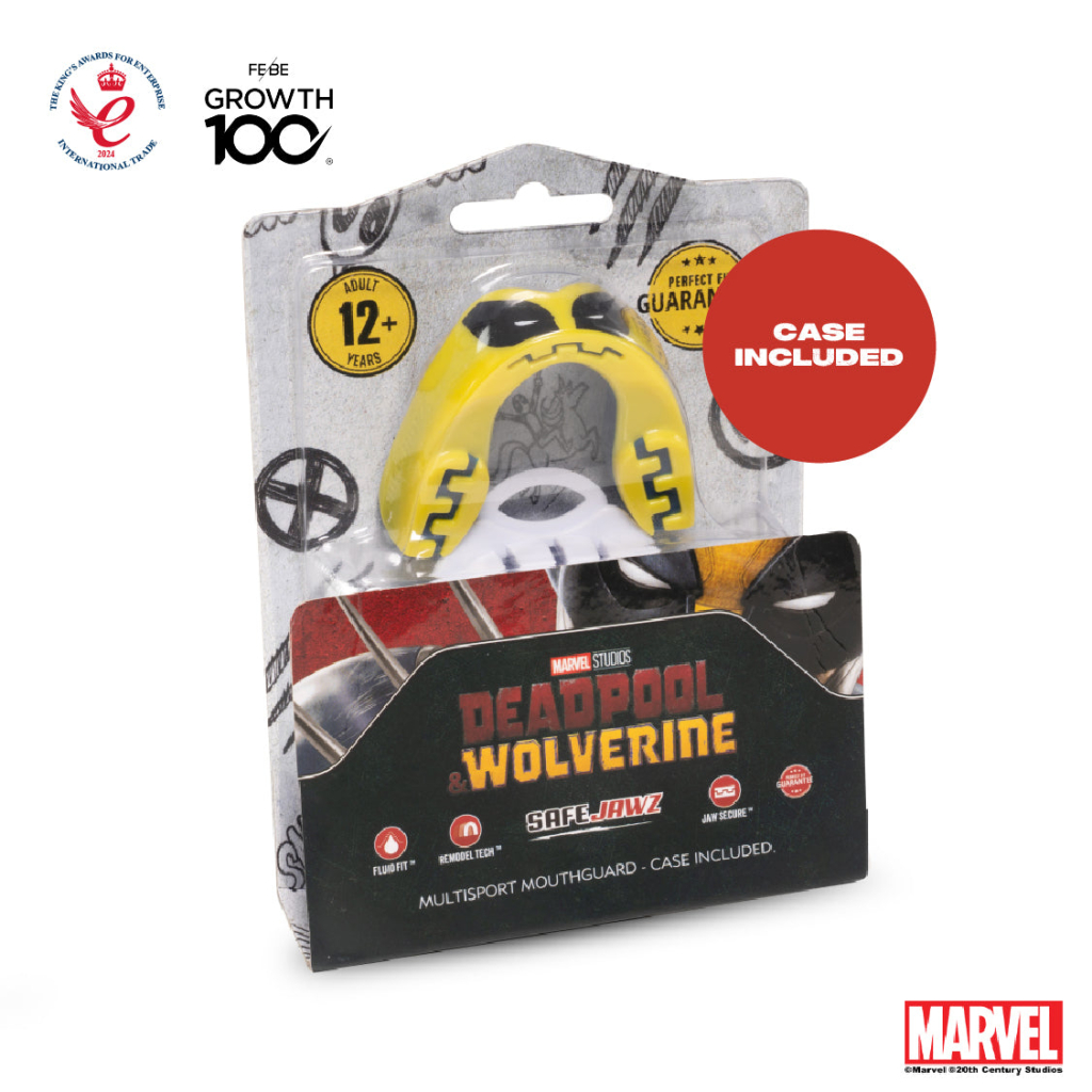 Капа SafeJawz Marvel Wolverine, жёлтая, для взрослых Капа SafeJawz Marvel Wolverine, жёлтая, для взрослых