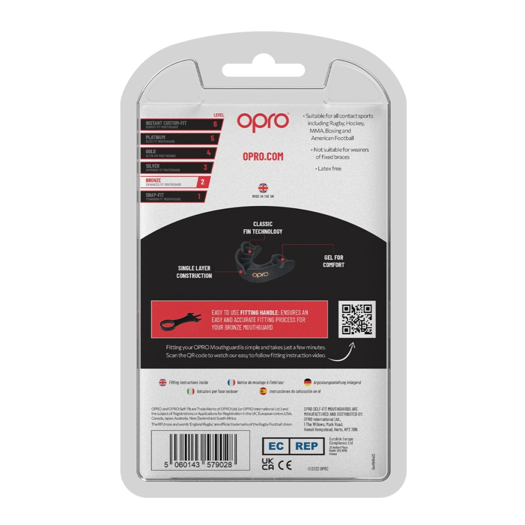 Капа Opro уровня Bronze, чёрная