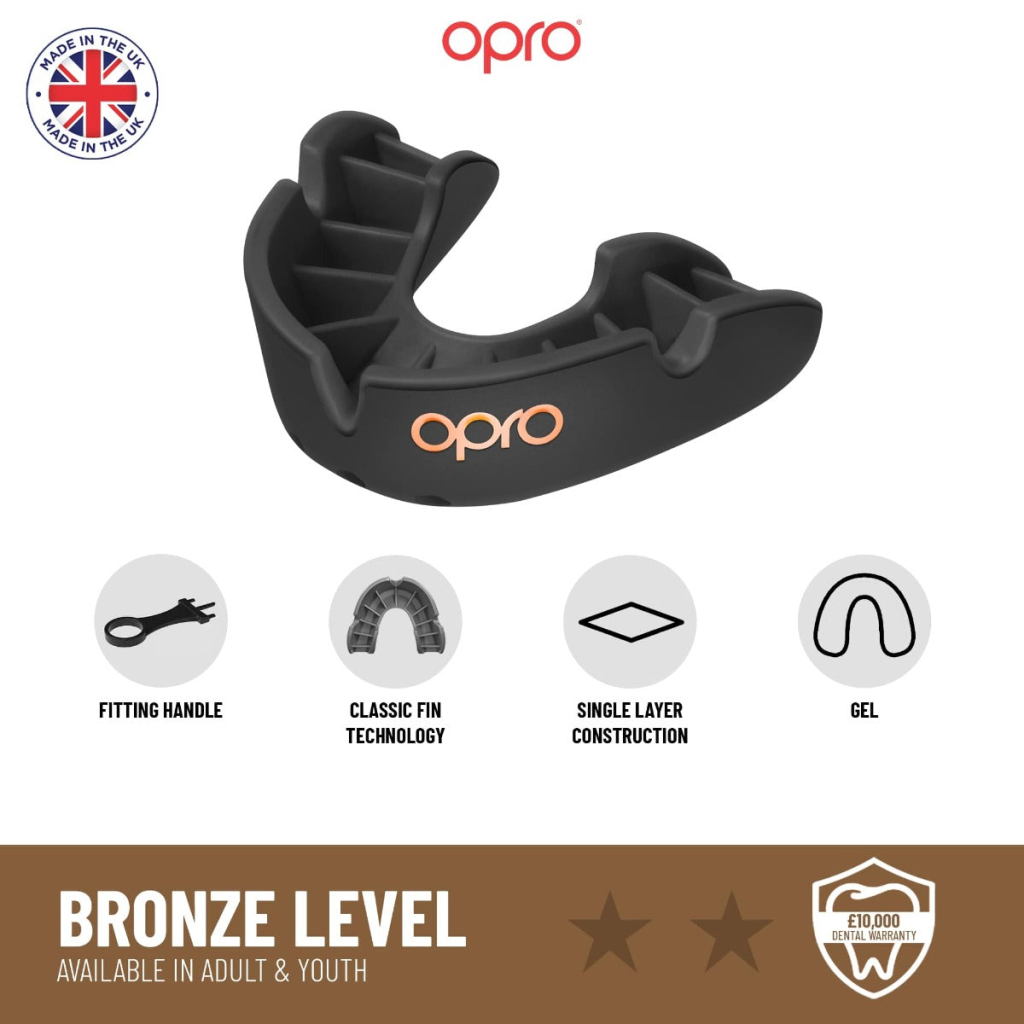 Капа Opro уровня Bronze, чёрная