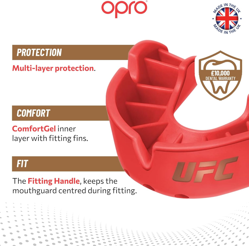 Капа Opro UFC уровня Bronze, красная