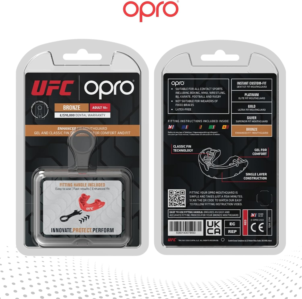 Капа Opro UFC уровня Bronze, красная