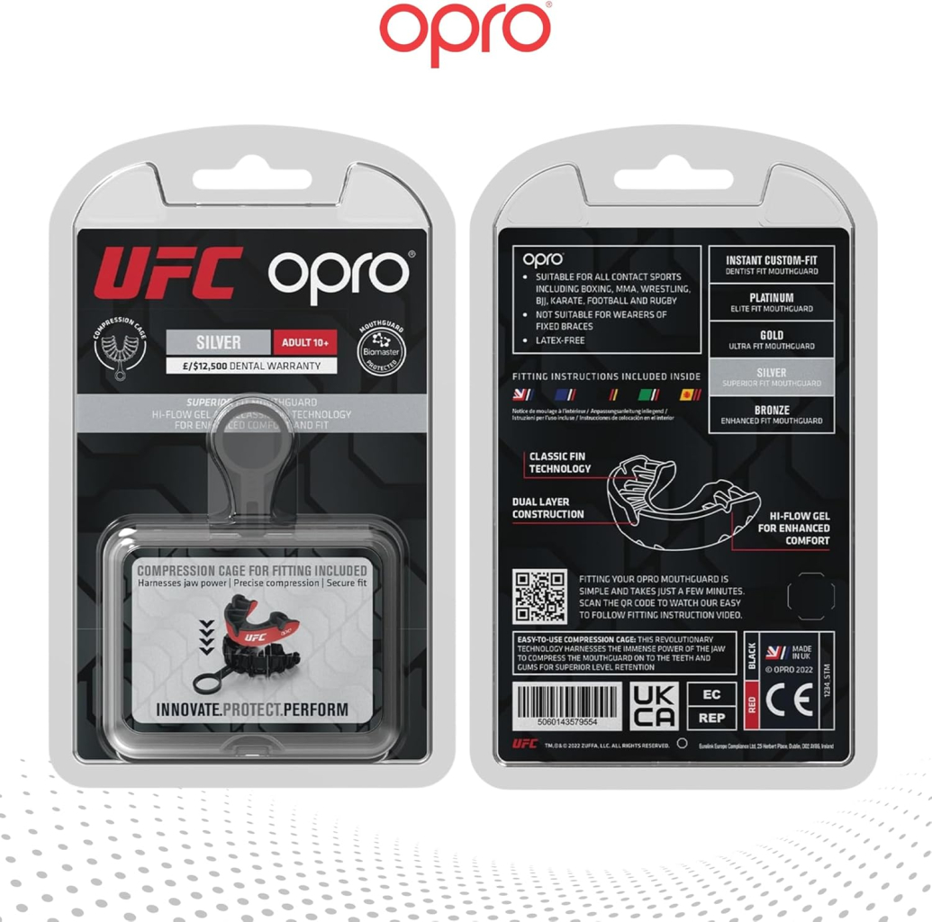 Капа Opro UFC уровня Silver, красная