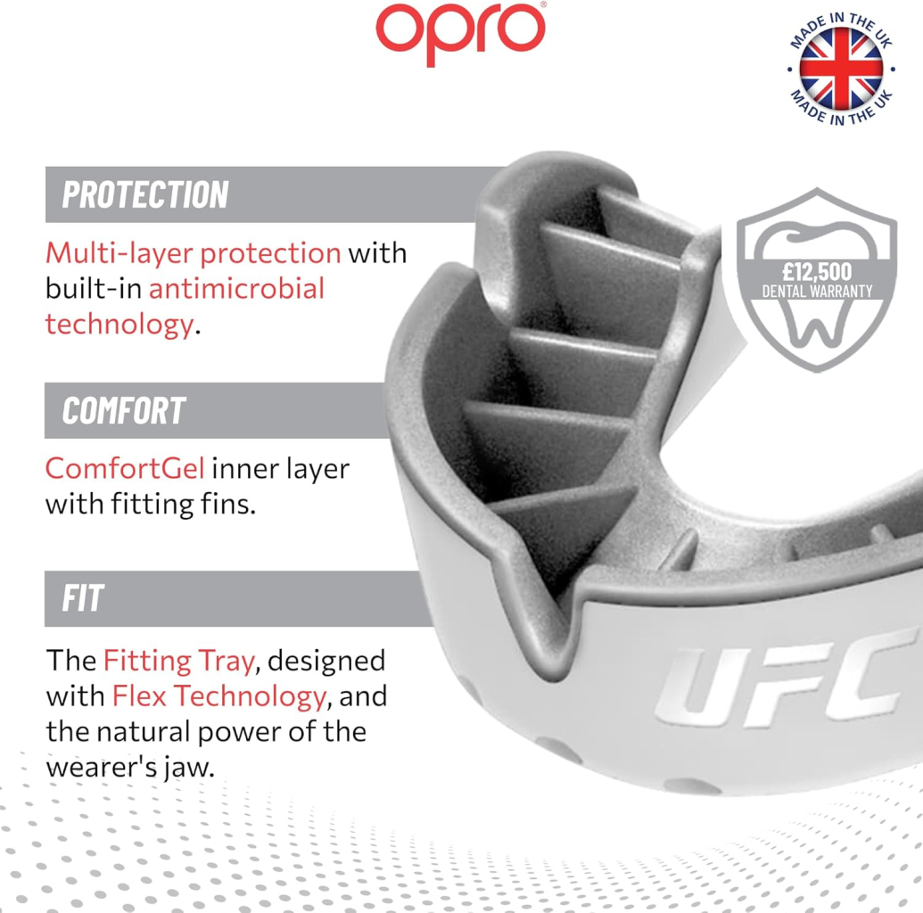 Капа Opro UFC уровня Silver, белая Капа Opro UFC уровня Silver, белая