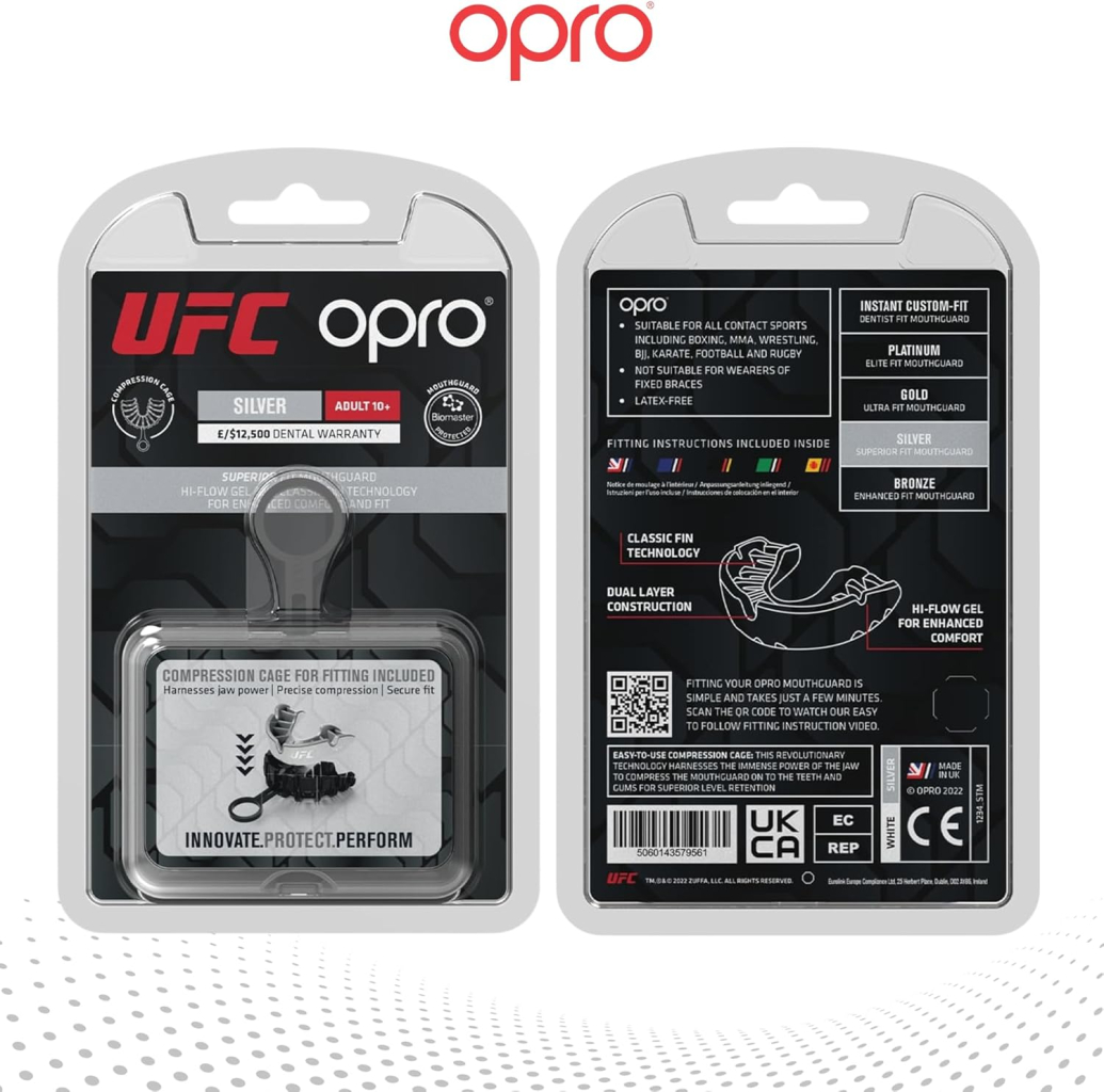 Капа Opro UFC уровня Silver, белая Капа Opro UFC уровня Silver, белая
