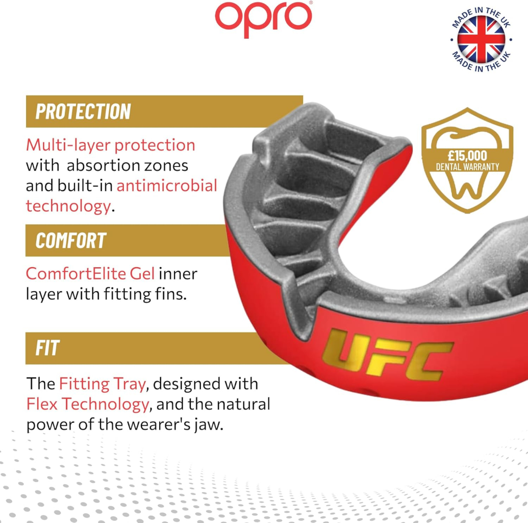 Капа Opro UFC уровня Gold, красная
