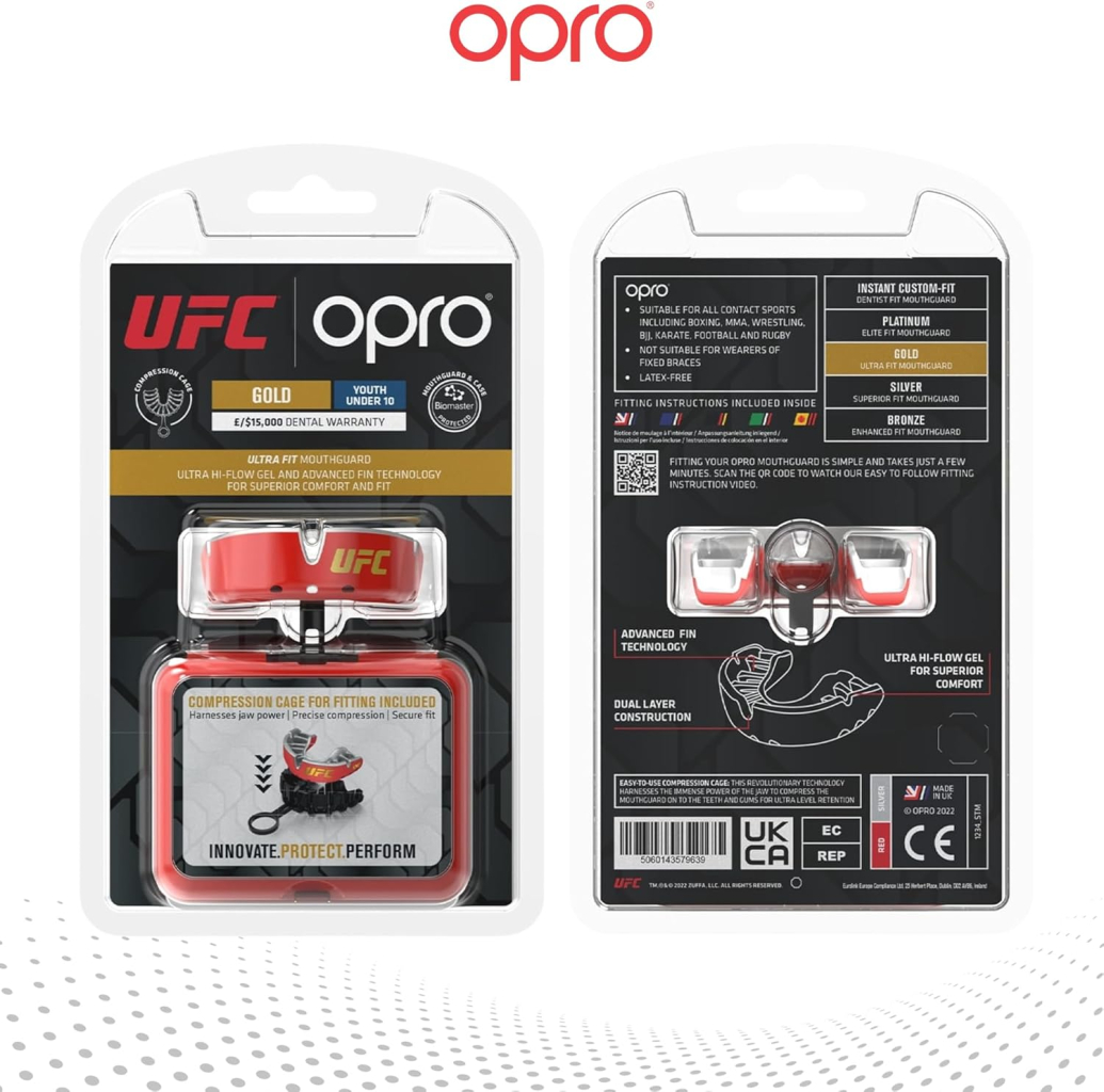 Капа Opro UFC уровня Gold, красная