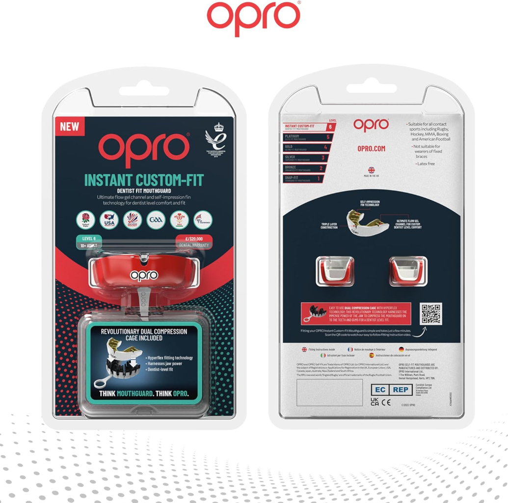 Капа мгновенной индивидуальной посадки Opro Custom-Fit, красная Капа мгновенной индивидуальной посадки Opro Custom-Fit, красная