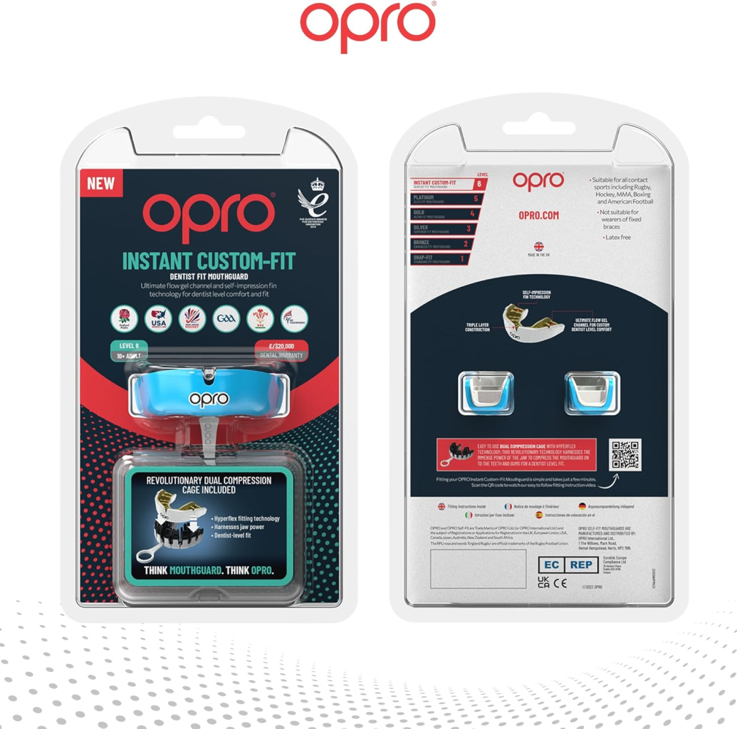 Капа мгновенной индивидуальной посадки Opro Custom-Fit, голубая Капа мгновенной индивидуальной посадки Opro Custom-Fit, голубая