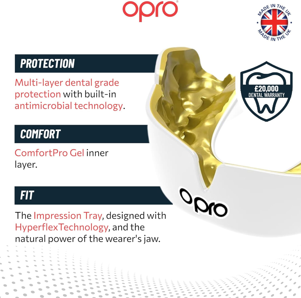 Капа мгновенной индивидуальной посадки Opro Custom-Fit, белая
