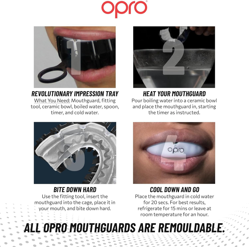 Капа мгновенной индивидуальной посадки Opro Custom-Fit, белая