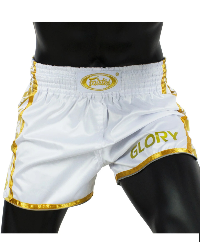 Шорты Fairtex GLORY BSG1, White/Gold