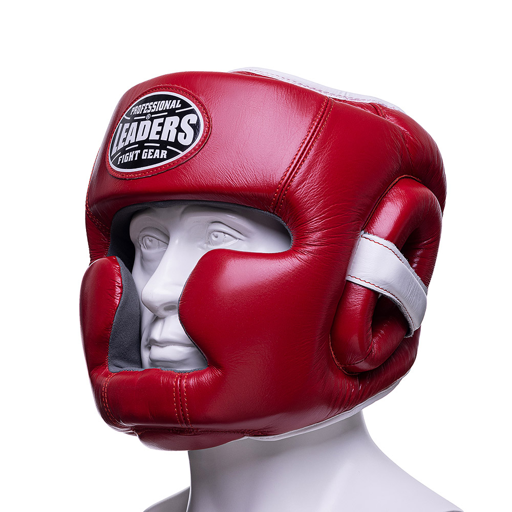 Шлем боксерский LEADERS LS FULL FACE RD/WH Шлем боксерский LEADERS LS FULL FACE RD/WH