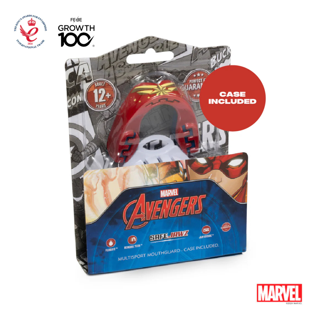 Капа SafeJawz Captain Marvel, красная