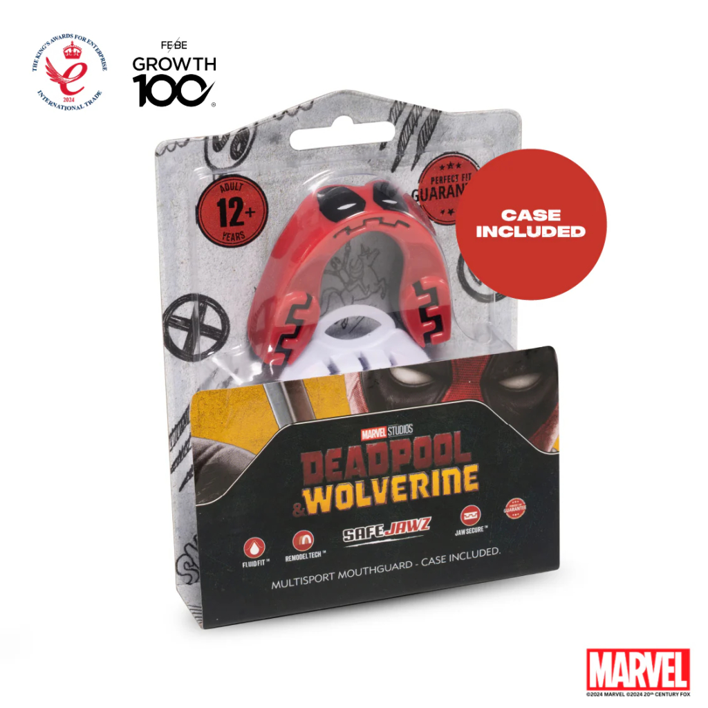 Капа SafeJawz Marvel Deadpool, красная, для взрослых