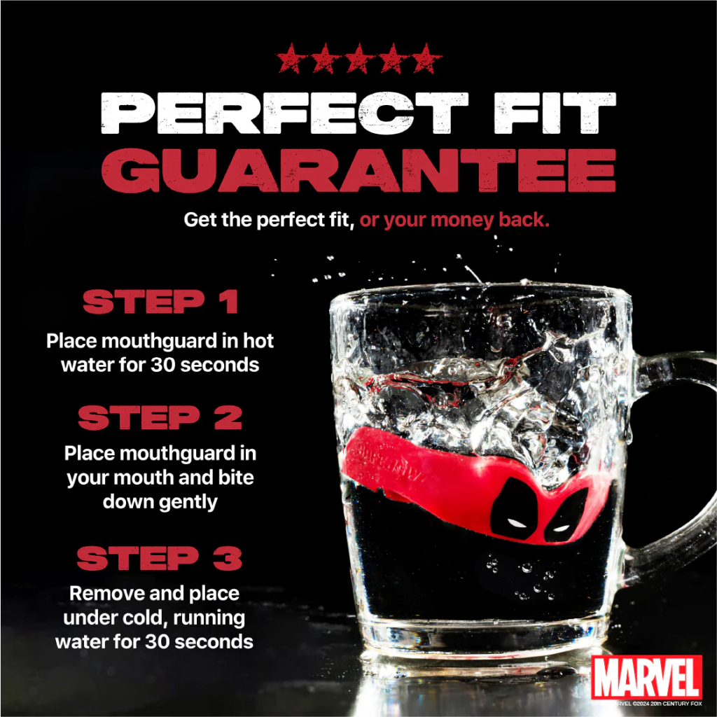 Капа SafeJawz Marvel Deadpool, красная, для взрослых