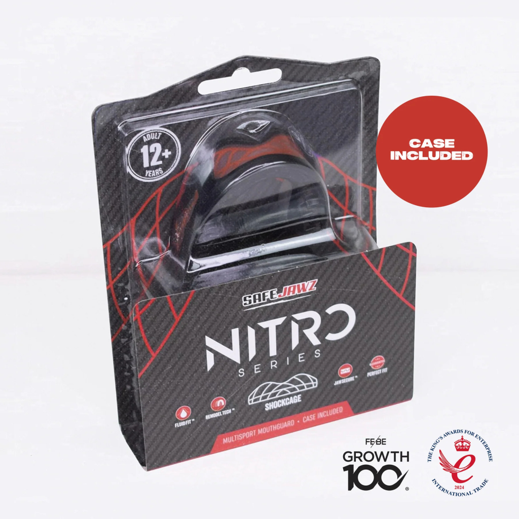 Капа SafeJawz Nitro, чёрно-красная, взрослая