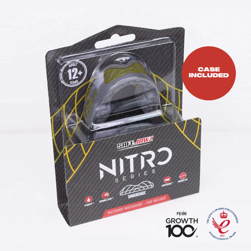Капа SafeJawz Nitro, серо-жёлтая, взрослая Капа SafeJawz Nitro, серо-жёлтая, взрослая