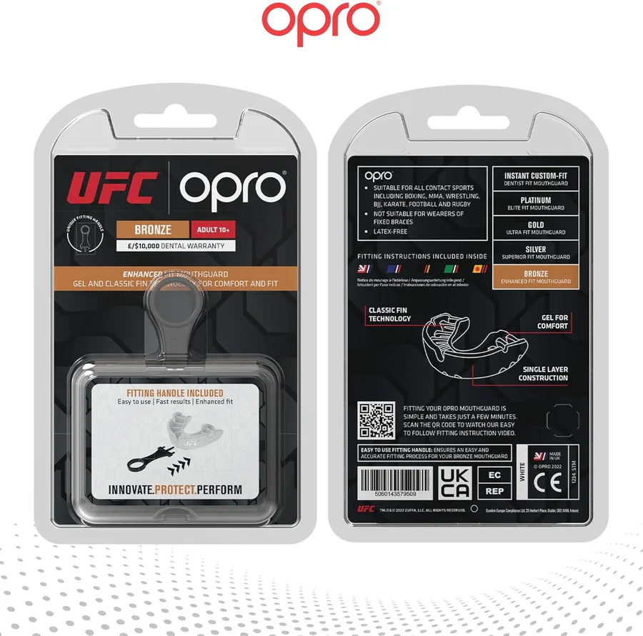Капа Opro UFC уровня Bronze, белая