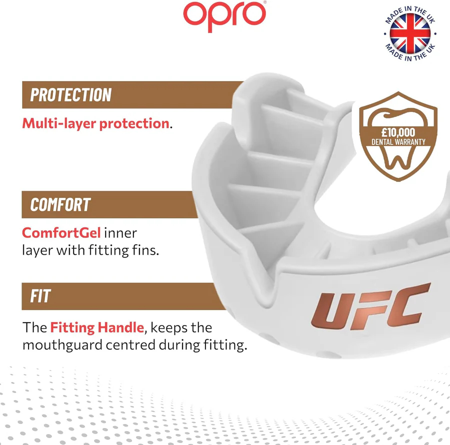 Капа Opro UFC уровня Bronze, белая