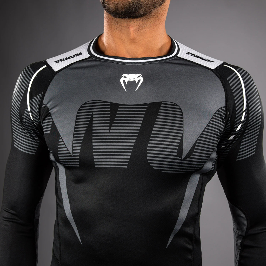 Рашгард с длинным рукавом Venum Adrenaline - Black/Silver Grey