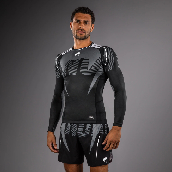 Рашгард с длинным рукавом Venum Adrenaline - Black/Silver Grey
