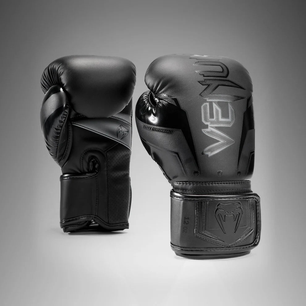 Боксерские перчатки Venum Elite Evo Black/Black