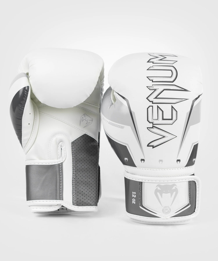Боксерские перчатки Venum Elite Evo Grey/White