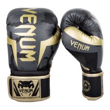 Боксерские перчатки VENUM ELITE BOXING GLOVES - DARK CAMO/GOLD