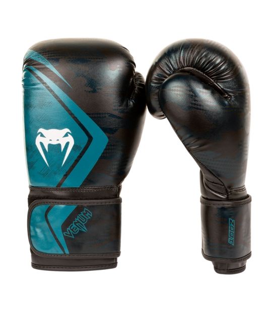 Боксерские перчатки VENUM DEFENDER CONTENDER 2.0 BOXING GLOVES - BLACK/GREEN