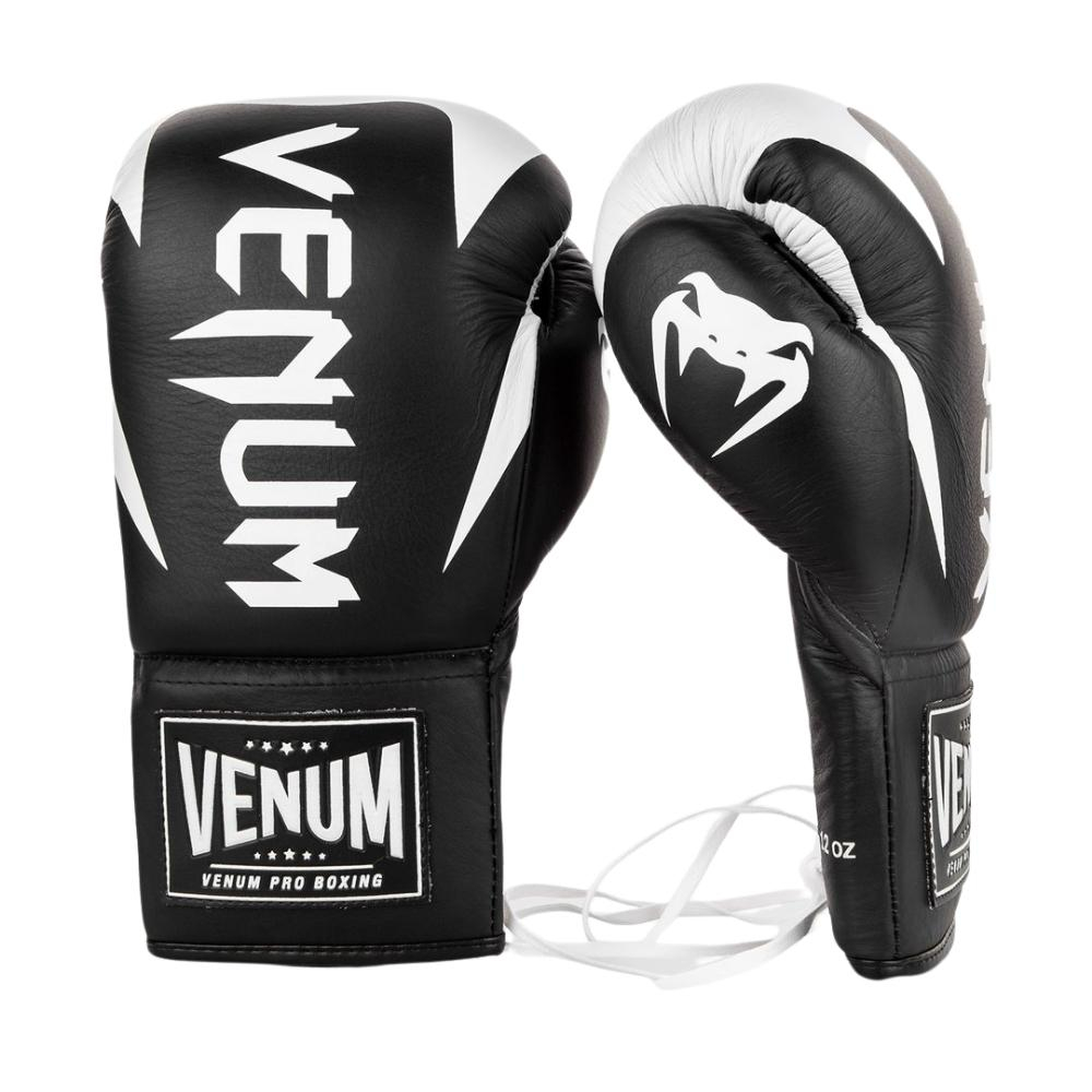 Боксерские перчатки VENUM HAMMER - WITH LACES - BLACK/WHITE