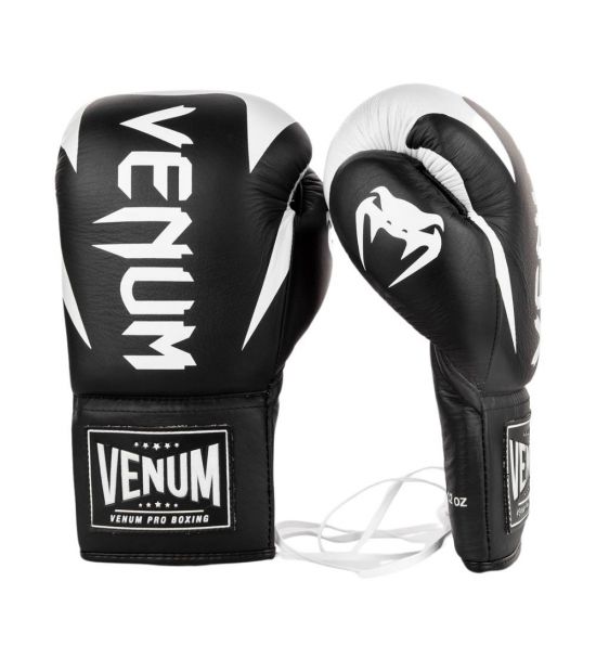 Боксерские перчатки VENUM HAMMER PRO BOXING GLOVES - WITH LACES - BLACK/WHITE