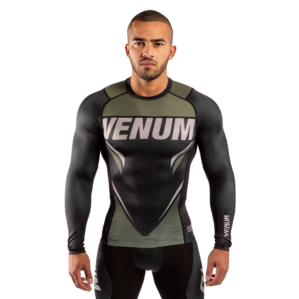 Рашгард VENUM ONE FC IMPACT – ДЛИННЫЙ РУКАВ - ЧЁРНЫЙ/ХАКИ
