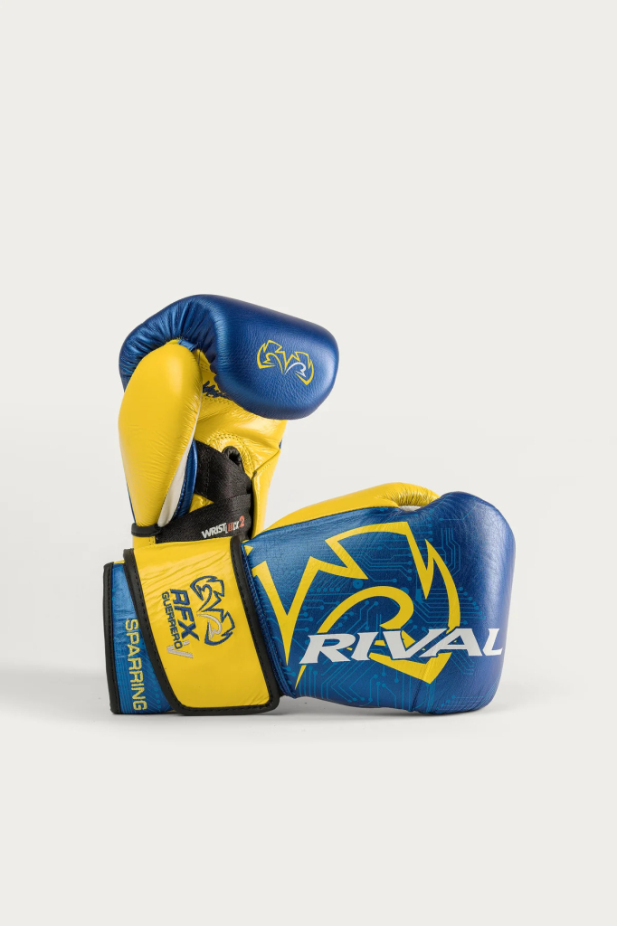 Перчатки Rival Guerrero-V Sparring Gloves P4P Edition, Blue/Yellow