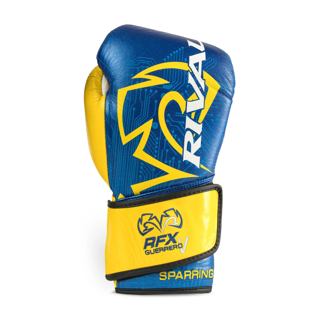 Перчатки Rival Guerrero-V Sparring Gloves P4P Edition, Blue/Yellow