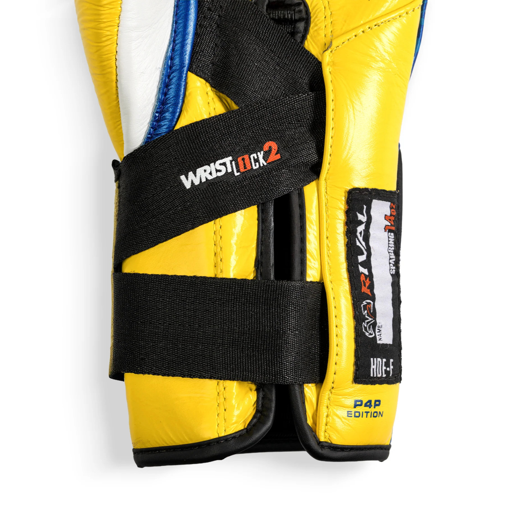 Перчатки Rival Guerrero-V Sparring Gloves P4P Edition, Blue/Yellow
