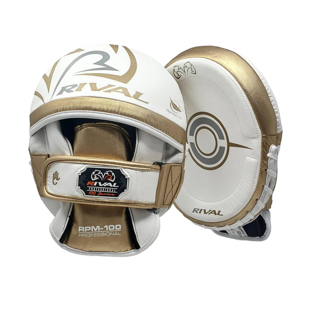 Боксерские лапы Rival RPM100 White/Gold