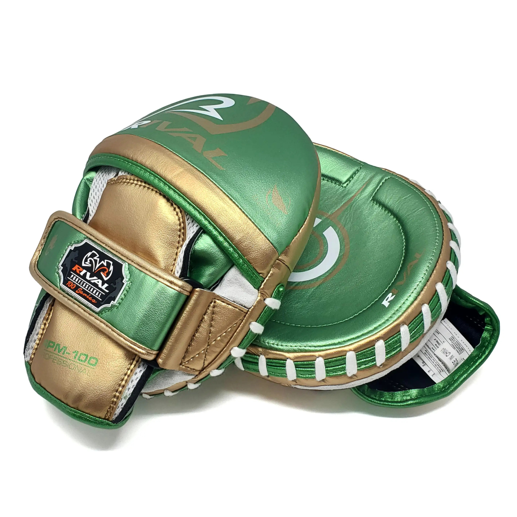 Боксерские лапы Rival RPM100 Green/Gold
