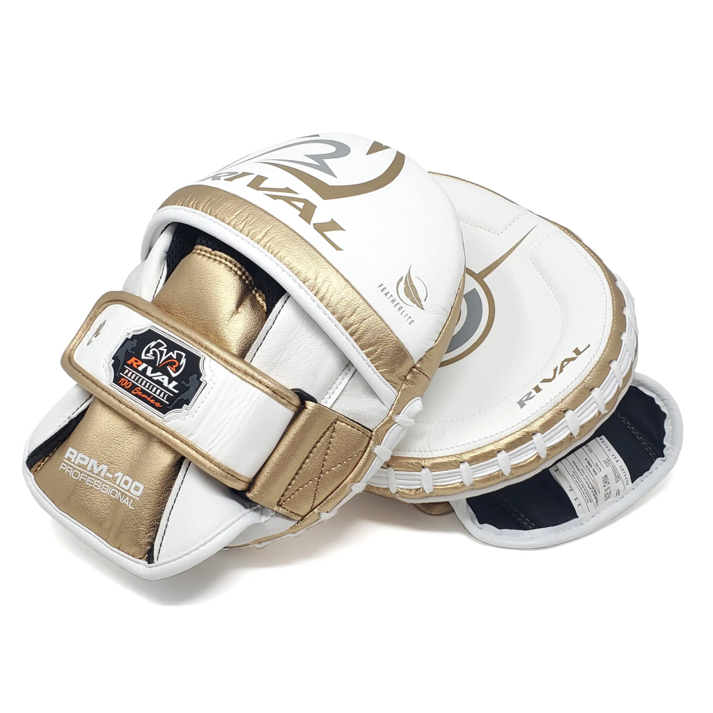 Боксерские лапы Rival RPM100 White/Gold