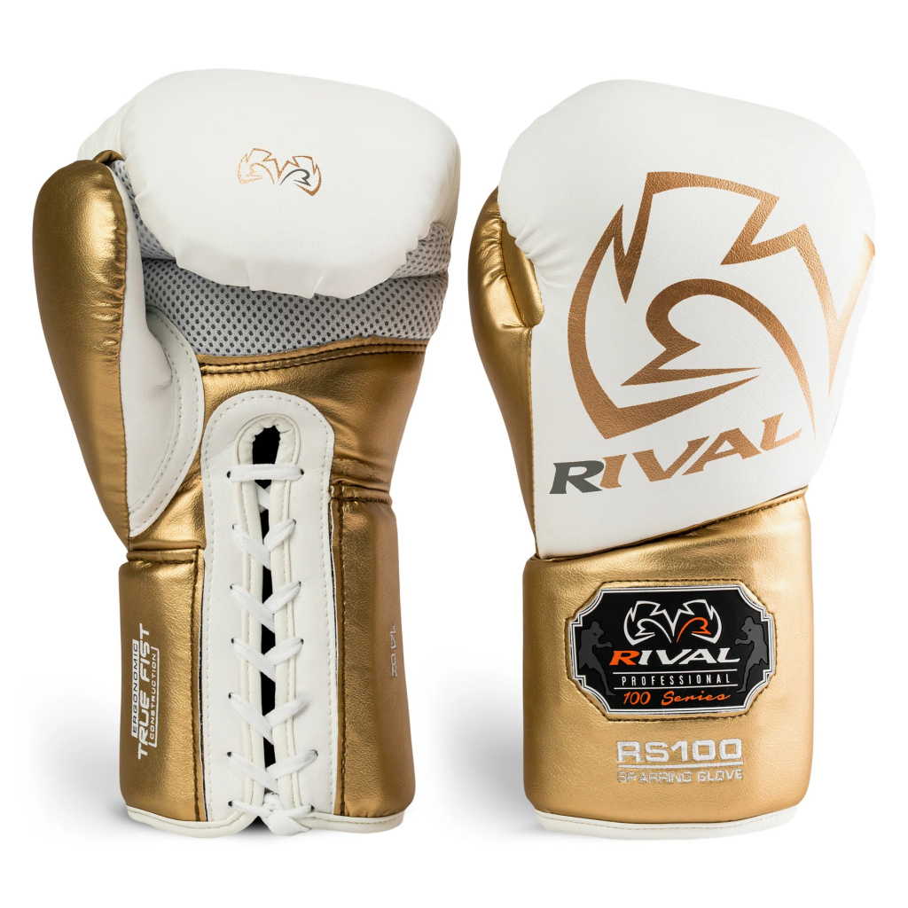 Перчатки RIVAL RS100 Professional Sparring Gloves белый/золотой