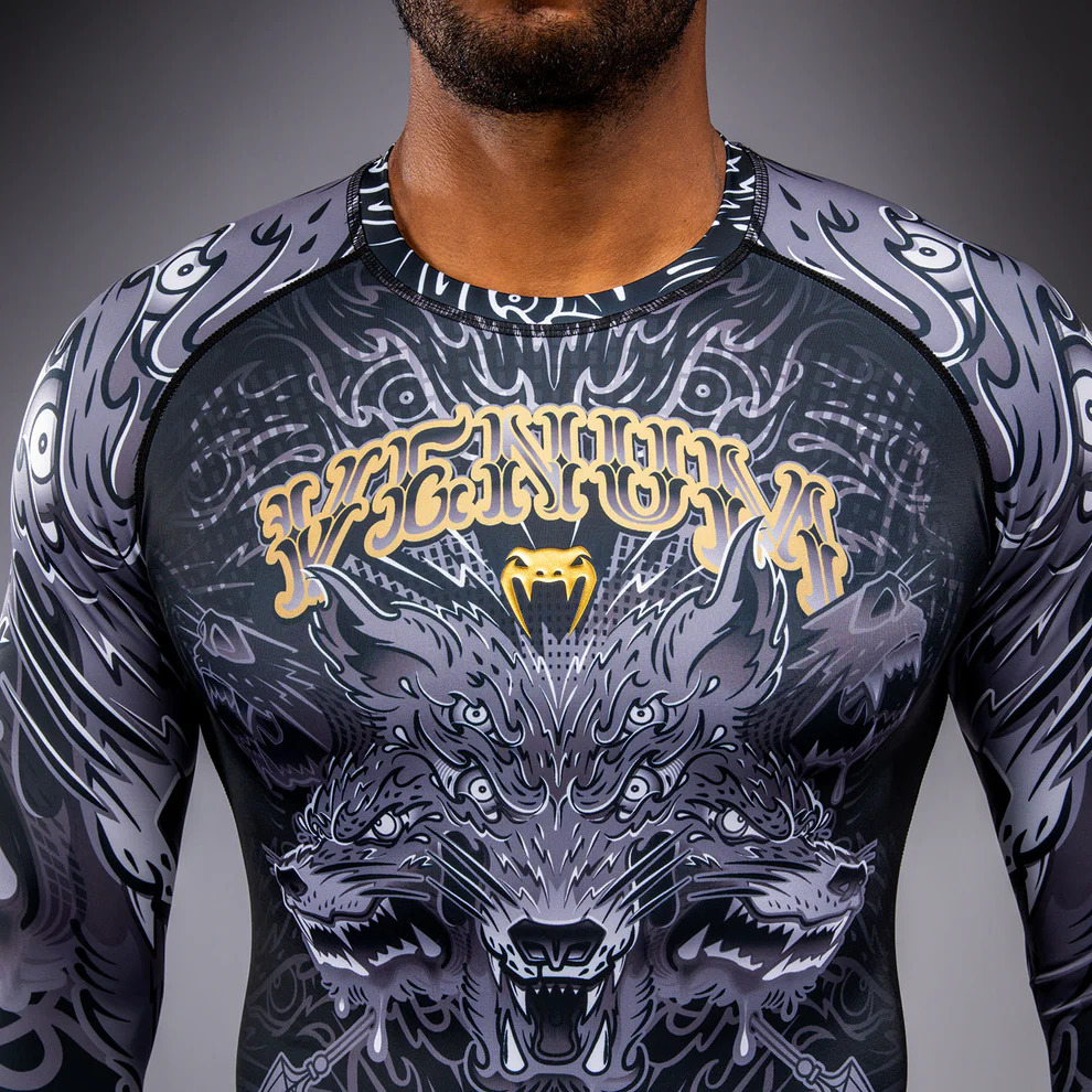 Рашгард с длинным рукавом Venum Wolf Atak - Black/Grey Рашгард с длинным рукавом Venum Wolf Atak - Black/Grey