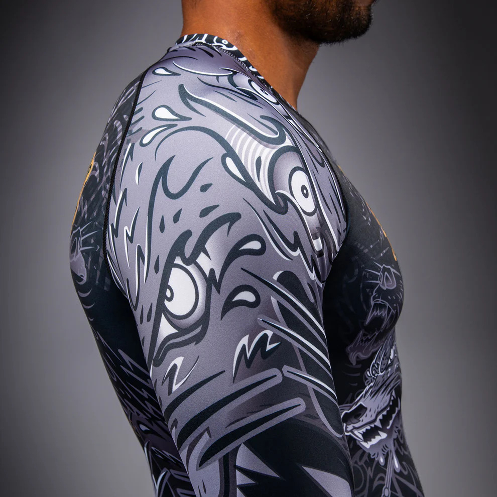 Рашгард с длинным рукавом Venum Wolf Atak - Black/Grey Рашгард с длинным рукавом Venum Wolf Atak - Black/Grey